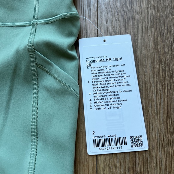 Nwt Lululemon Invigorate 2 25” Willow Green Everlux - Picture 2 of 4
